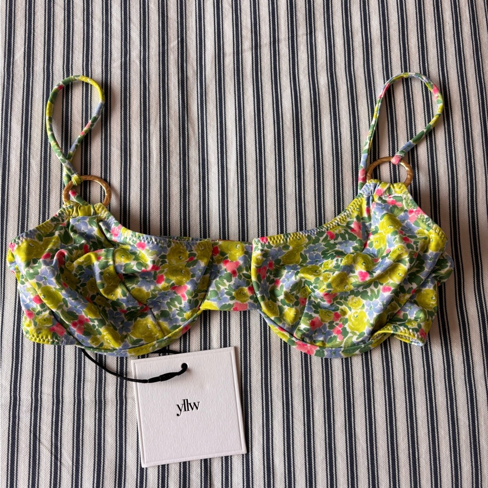 NWT YLLW swim Floral Print Bra - Multicolor